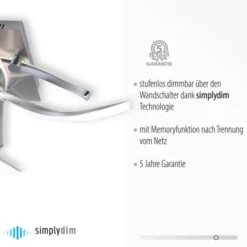 LED-Deckenleuchte, futuristisch, filigran, dimmbar, Eye-Catcher, silber