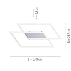 LED Deckenleuchte, futuristsiches Design, stahlfarben, flach,