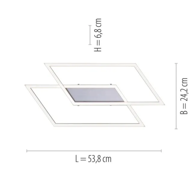 LED Deckenleuchte, futuristsiches Design, stahlfarben, flach,