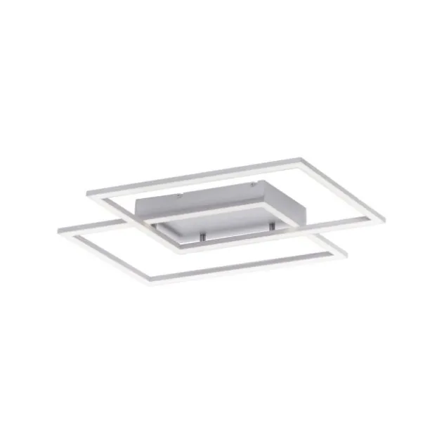 LED Deckenleuchte, futuristsiches Design, stahlfarben, flach,