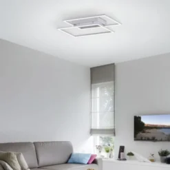 LED Deckenleuchte, futuristsiches Design, stahlfarben, flach,
