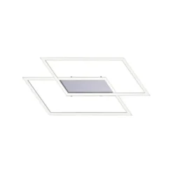 LED Deckenleuchte, futuristsiches Design, stahlfarben, flach,