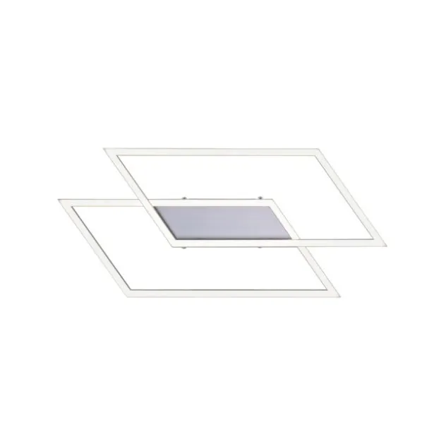 LED Deckenleuchte, futuristsiches Design, stahlfarben, flach,