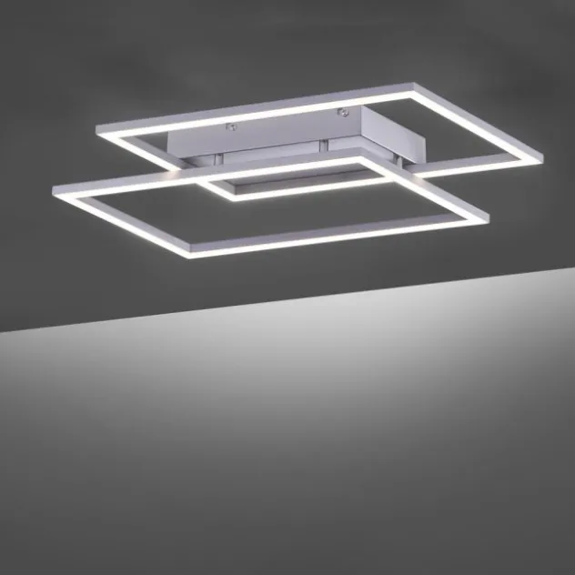 LED Deckenleuchte, futuristsiches Design, stahlfarben, flach,