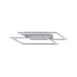 LED Deckenleuchte, futuristsiches Design, stahlfarben, flach,