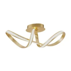 LED Deckenleuchte, goldfarben, elegant, geschwungener Leuchtkörper, modern
