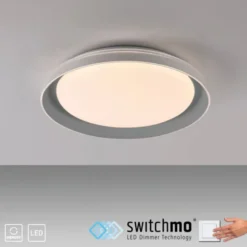 LED Deckenleuchte grau D=43cm dimmbar Switchmo Memoryfunktion