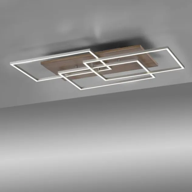 LED-Deckenleuchte, holz, CCT, Fernbedienung, Innenleuchte
