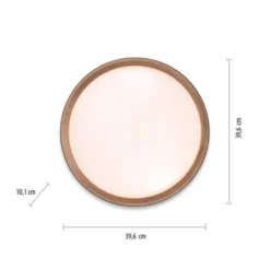 LED Deckenleuchte Holzoptik grau rund dimmbar Wandschalter energiesparend