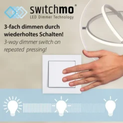 LED Deckenleuchte Holzoptik grau rund dimmbar Wandschalter energiesparend