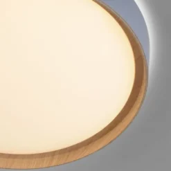LED Deckenleuchte Holzoptik grau rund dimmbar Wandschalter energiesparend