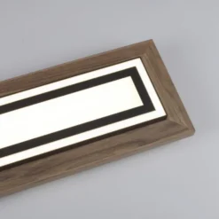 LED-Deckenleuchte, Holzoptik, dimmbar, Fernbedienung, CCT