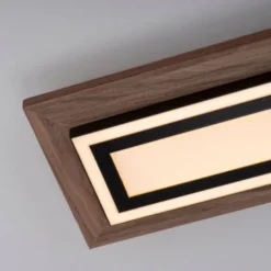 LED-Deckenleuchte, Holzoptik, dimmbar, Fernbedienung, CCT