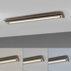 LED-Deckenleuchte, Holzoptik, dimmbar, Fernbedienung, CCT
