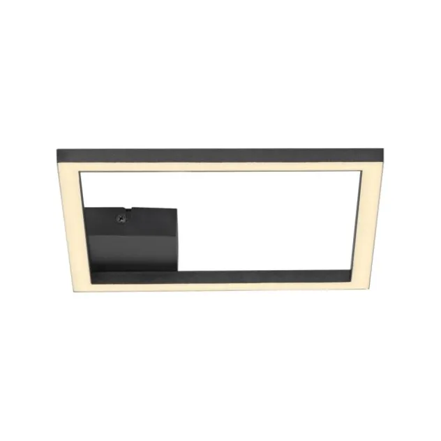 LED Deckenleuchte IVEN, schwarz, 1 quadrat, flach, warmweiß, modern