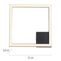 LED Deckenleuchte IVEN, schwarz, 1 quadrat, flach, warmweiß, modern