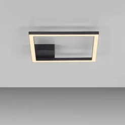 LED Deckenleuchte IVEN, schwarz, 1 quadrat, flach, warmweiß, modern