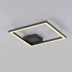 LED Deckenleuchte IVEN, schwarz, 1 quadrat, flach, warmweiß, modern