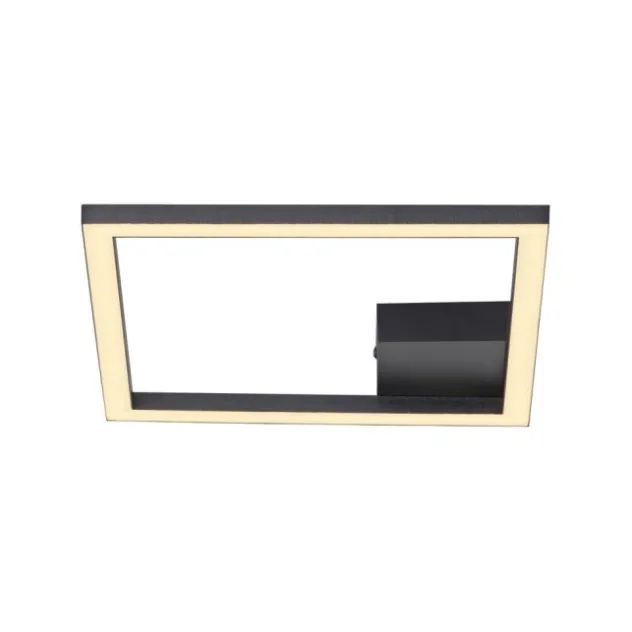 LED Deckenleuchte IVEN, schwarz, 1 quadrat, flach, warmweiß, modern