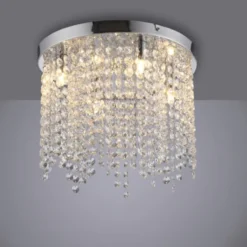 LED Deckenleuchte KULUNKA, chrom, Kristallanhänger