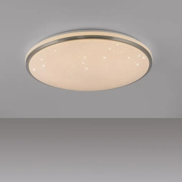 LED Deckenleuchte KYLE, stahl, rund, dimmbar, Sternenhimmeloptik, D 49 cm