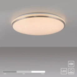 LED Deckenleuchte KYLE, stahl, rund, dimmbar, Sternenhimmeloptik, D 49 cm