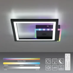 LED Deckenleuchte Lautsprecher Bluetooth schwarz Rainbow RGB