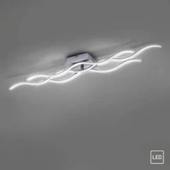LED-Deckenleuchte, 3 Leuchtarme, Wellenform, warmweiß, energiesparend