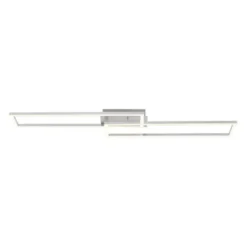 LED Deckenleuchte längliche Rahmen silberfarbig flach 3 Stufen Dimmung