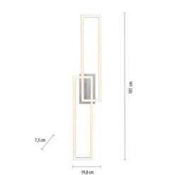 LED Deckenleuchte längliche Rahmen silberfarbig flach 3 Stufen Dimmung