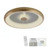 LED Deckenleuchte messing matt 61x61 rund Kristalleffekte dimmbar steuerbar