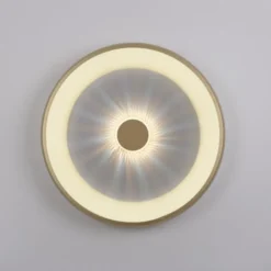 LED Deckenleuchte messing matt 61x61 rund Kristalleffekte dimmbar steuerbar