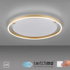 LED Deckenleuchte messing matt rund Ø60cm dimmbar Switchmo warmweiß