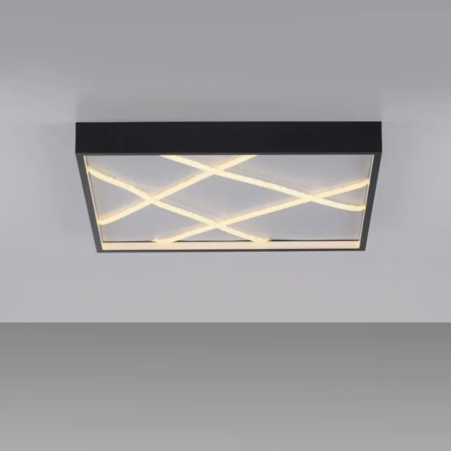 LED Deckenleuchte MIKADO, schwarz, eckig, dimmbar, Simply Dim, Memoryfunktion