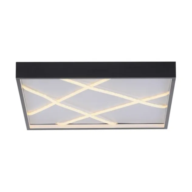 LED Deckenleuchte MIKADO, schwarz, eckig, dimmbar, Simply Dim, Memoryfunktion