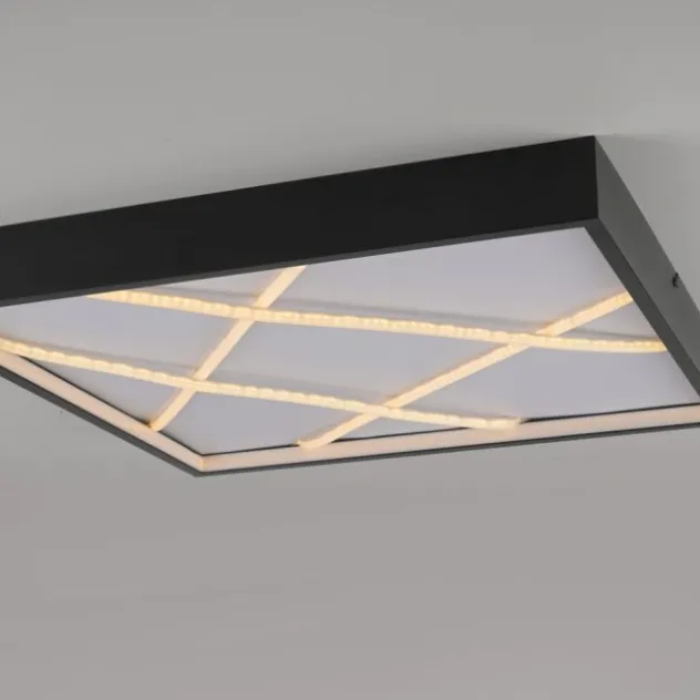 LED Deckenleuchte MIKADO, schwarz, eckig, dimmbar, Simply Dim, Memoryfunktion