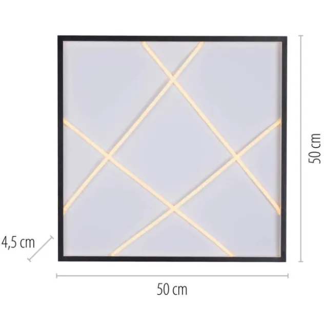 LED Deckenleuchte MIKADO, schwarz, eckig, dimmbar, Simply Dim, Memoryfunktion