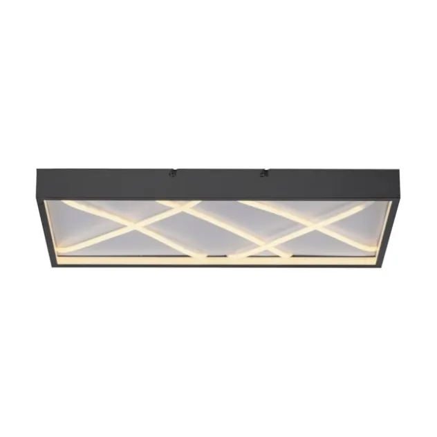 LED Deckenleuchte MIKADO, schwarz, rechteckig, dimmbar, Memoryfunktion