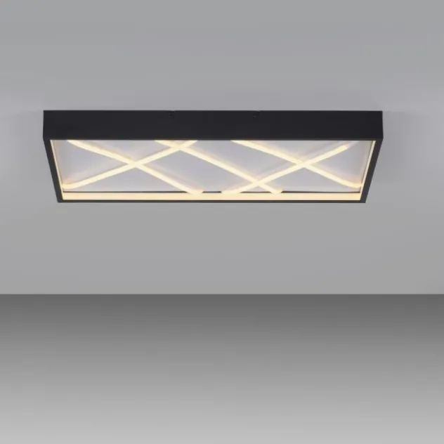 LED Deckenleuchte MIKADO, schwarz, rechteckig, dimmbar, Memoryfunktion
