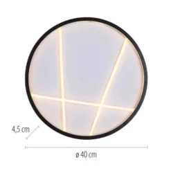 LED Deckenleuchte MIKADO, schwarz, rund, dimmbar, Memoryfunktion