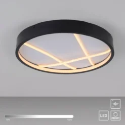 LED Deckenleuchte MIKADO, schwarz, rund, dimmbar, Memoryfunktion
