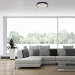 LED Deckenleuchte MIKADO, schwarz, rund, dimmbar, Memoryfunktion