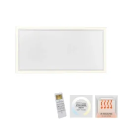 LED Deckenleuchte mit Infarot Heizung reckteckig weiß Fernbedienung