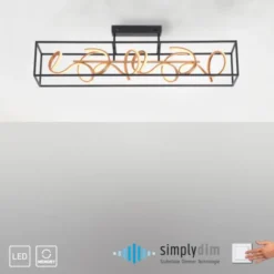 LED Deckenleuchte, modern, geschwungenes Design, dimmbar, energiesparend