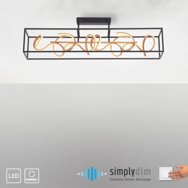 LED Deckenleuchte, modern, geschwungenes Design, dimmbar, energiesparend