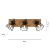 LED Deckenleuchte Naturholz schwarz 3 flammig drehbar Industrie Design