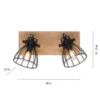 LED Deckenleuchte Naturholz schwarz 2 flammig drehbar Industrie Design
