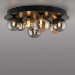 LED Deckenleuchte POPSICLE, schwarz, Amber- + Rauchgläser