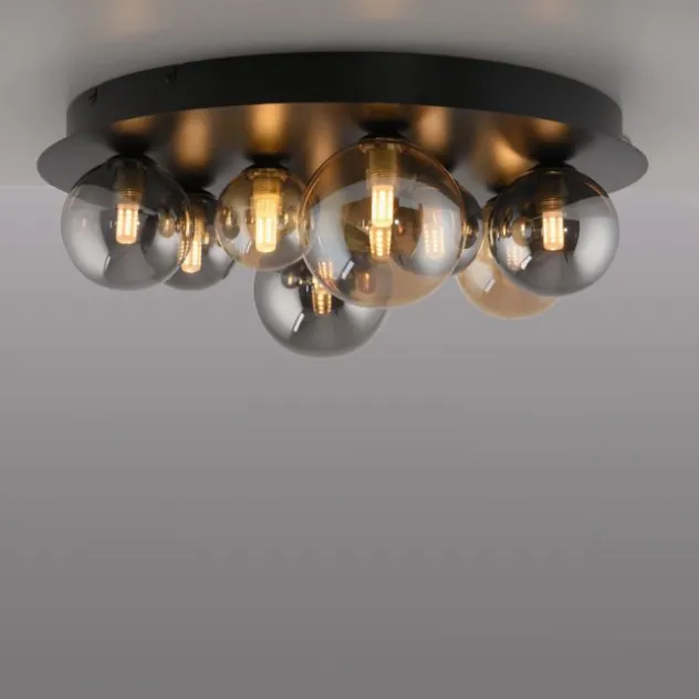LED Deckenleuchte POPSICLE, schwarz, Amber- + Rauchgläser
