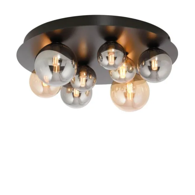 LED Deckenleuchte POPSICLE, schwarz, Amber- + Rauchgläser